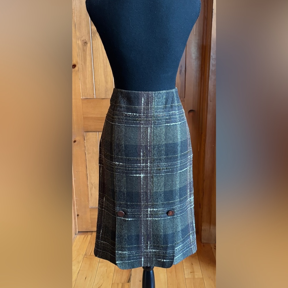 Jenne Maac Plaid Wool Blend Skirt Lined (S) - Picture 5 of 17